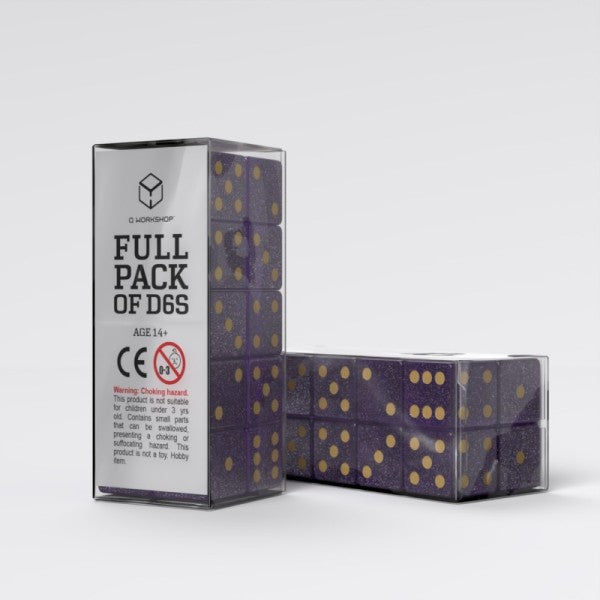Full Pack of D6s Shimmering Purple & Gold (20)