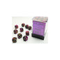 Chessex - Gemini Black-Purple/gold 12mm d6 Dice Block (36 dice)