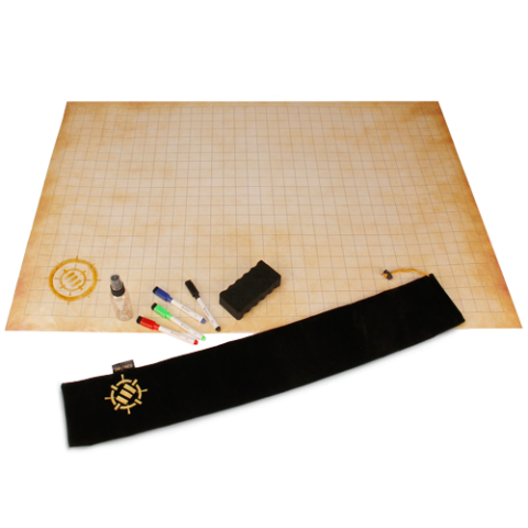 ENHANCE RPG Grid Mat - Tabletop DnD Map (24x36 inch) Parchment Battle Grid Game Mat