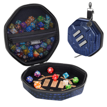 ENHANCE DnD Dice Tray and Dice Case(Dragon Blue)