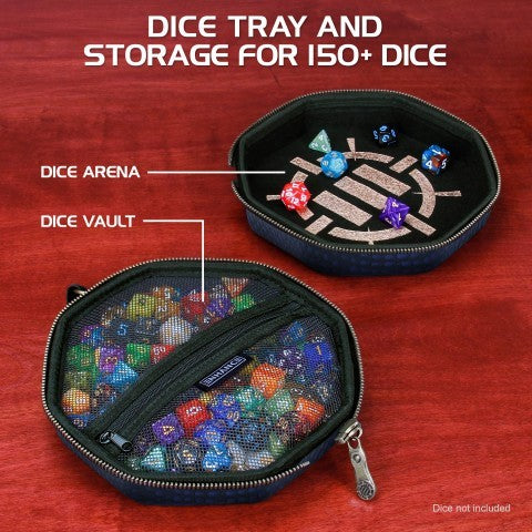 ENHANCE DnD Dice Tray and Dice Case(Dragon Blue)