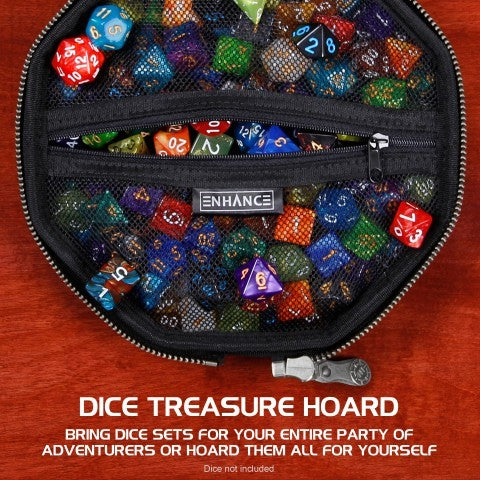 ENHANCE DnD Dice Tray and Dice Case(Dragon Blue)