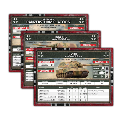 FoW Late War Leviathans: German Unit Cards (41x Cards) - Limited Edition