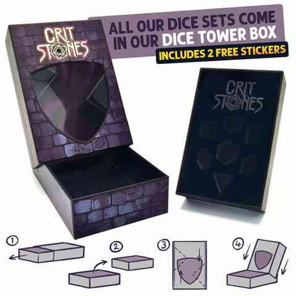 Rings of Power (Gold) Sharp Edge Resin RPG Dice Set