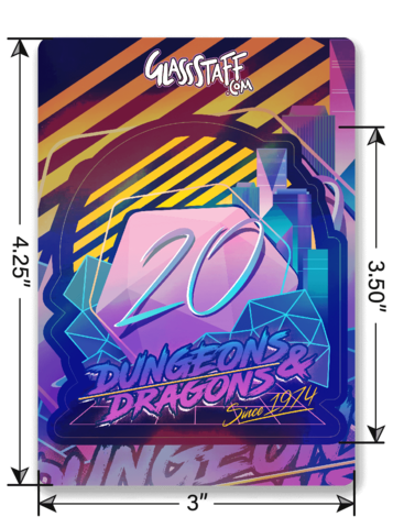 Holographic Retro D20 Sticker
