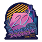 Holographic Retro D20 Sticker