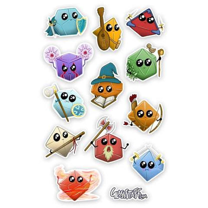 Kawaii Dice Classes Stickers