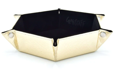 Hexagonal Foldable Rolling Tray - Dragon Skin BLK Gold