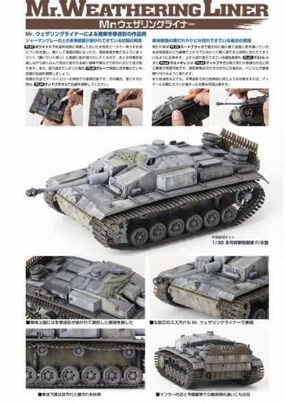 Mr Hobby - Gunze: Mr Hobby -Gunze Mr. Weathering Liner RUST Color Set