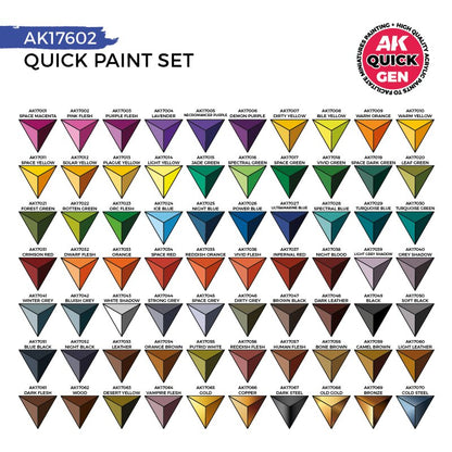 QUICK PAINT SET 72 QUICK GEN COLORS  (2 BRUSHES)