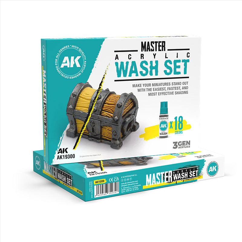 MASTER ACRYLIC WASH SET – FULL RANGE (18 COLORS)