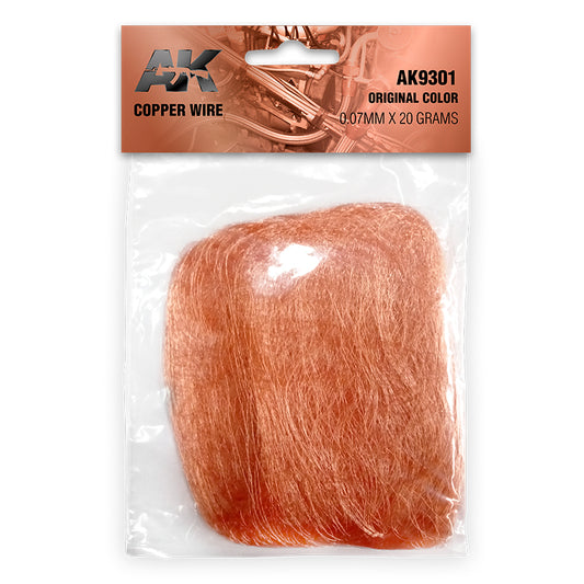 COPPER WIRE 0.07MM ø X 20 GRAMS. ORIGINAL COLOR