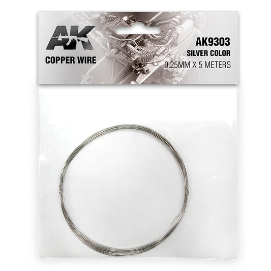 COPPER WIRE 0.25MM ø X 5 METERS. SILVER COLOR