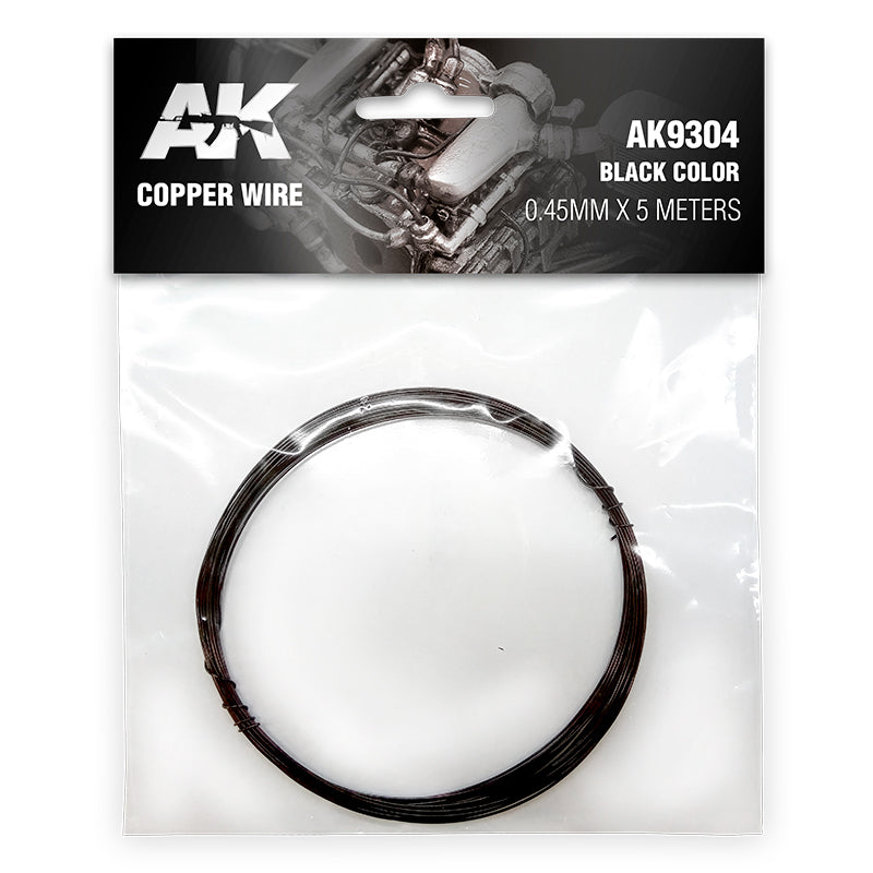 COPPER WIRE 0.45MM ø X 5 METERS. BLACK COLOR