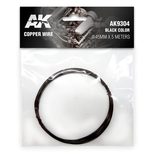 COPPER WIRE 0.45MM ø X 5 METERS. BLACK COLOR
