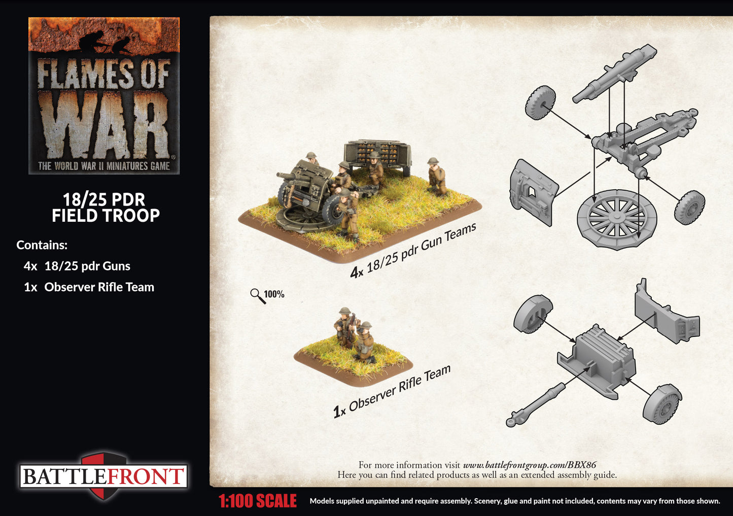 18/25pdr Gun Battery (x4 guns)