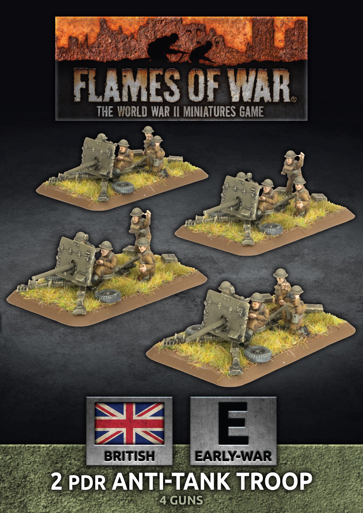 2pdr Antitank Platoon (x4 guns, Plastic)