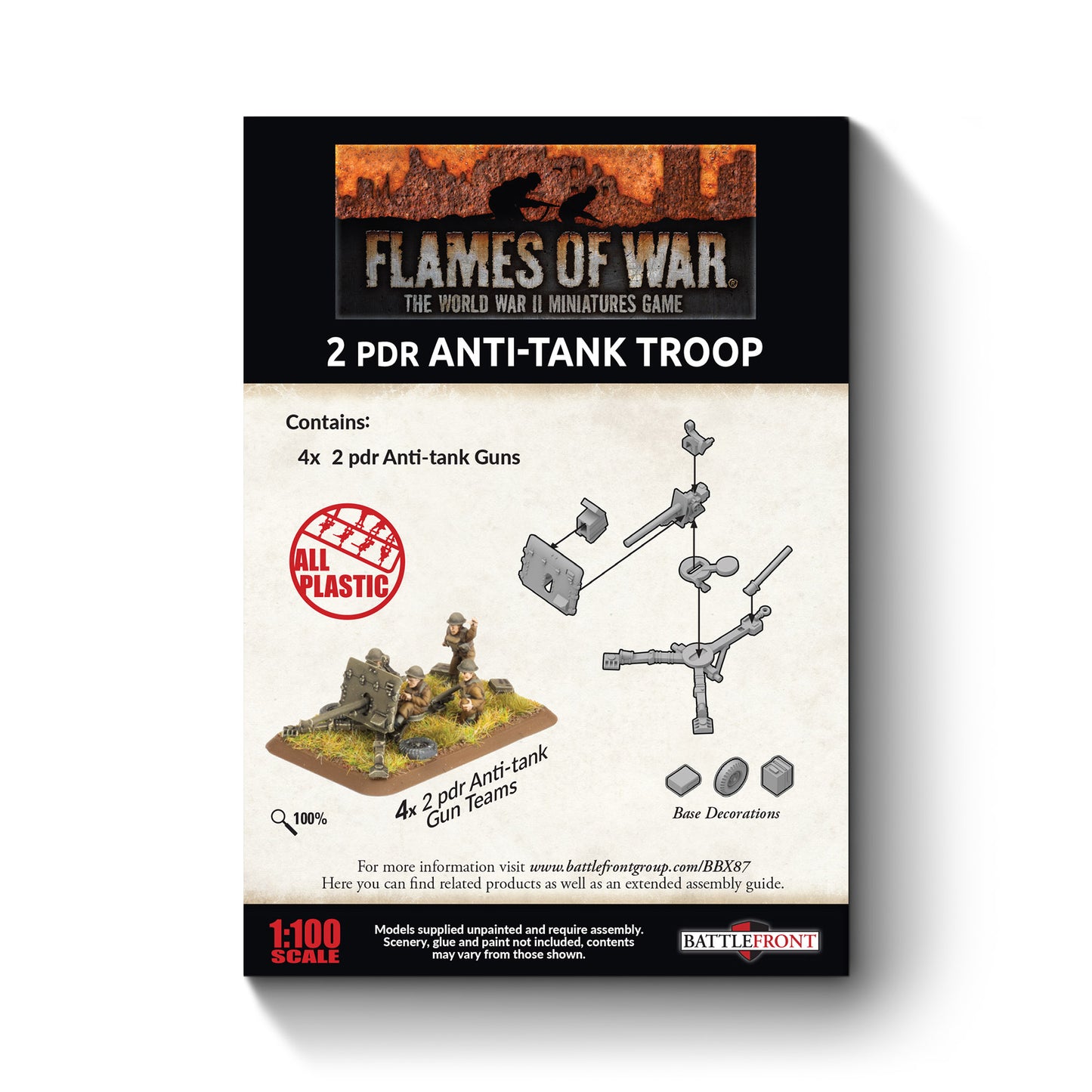 2pdr Antitank Platoon (x4 guns, Plastic)