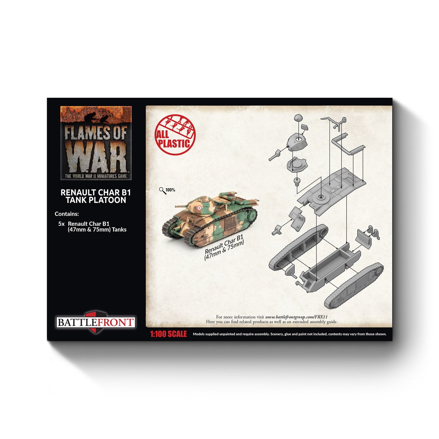 Preorder - Char B1 bis Tank Platoon (x5 Plastic)