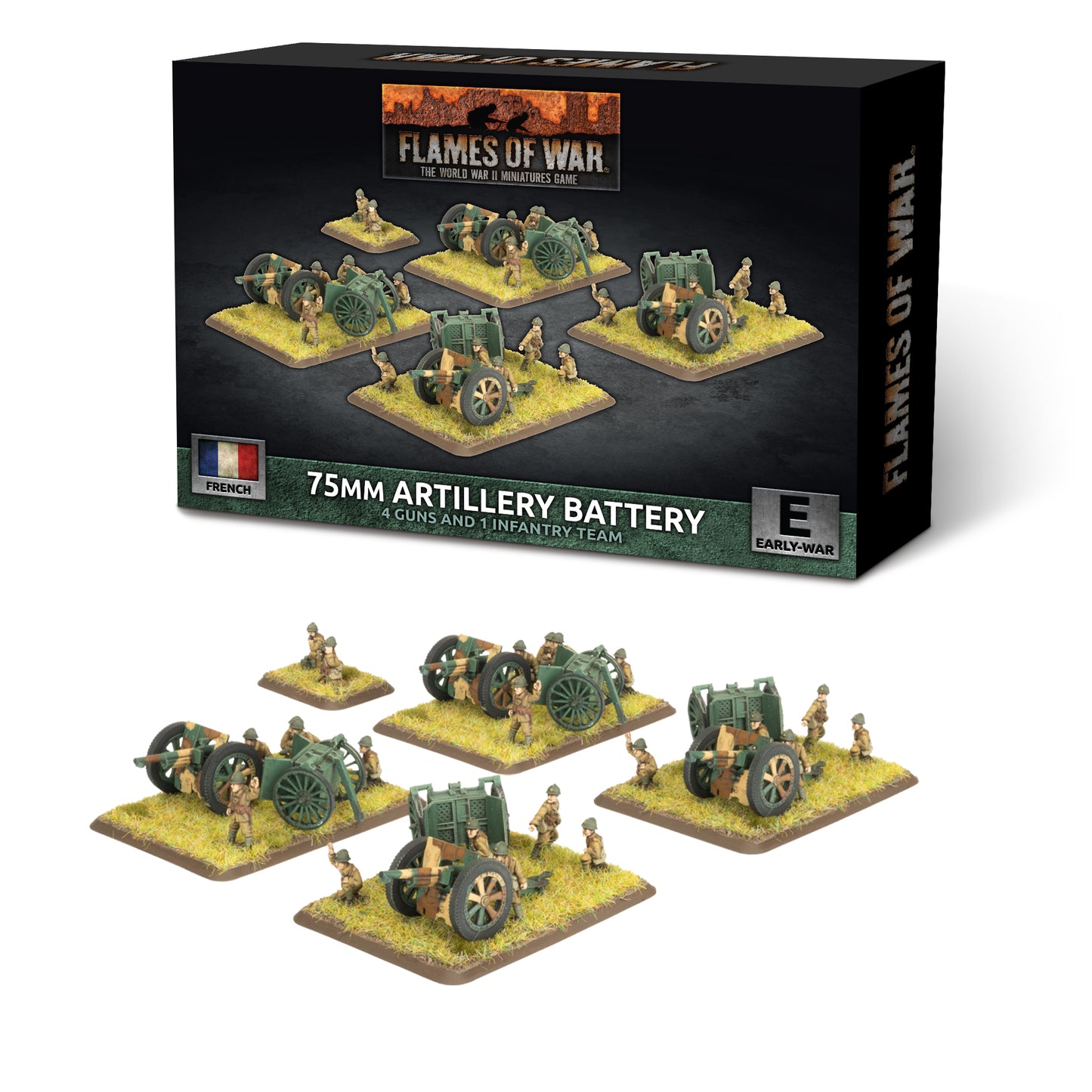 Preorder - 75mm mle 1897 Gun Battery (x4 guns) (EW)