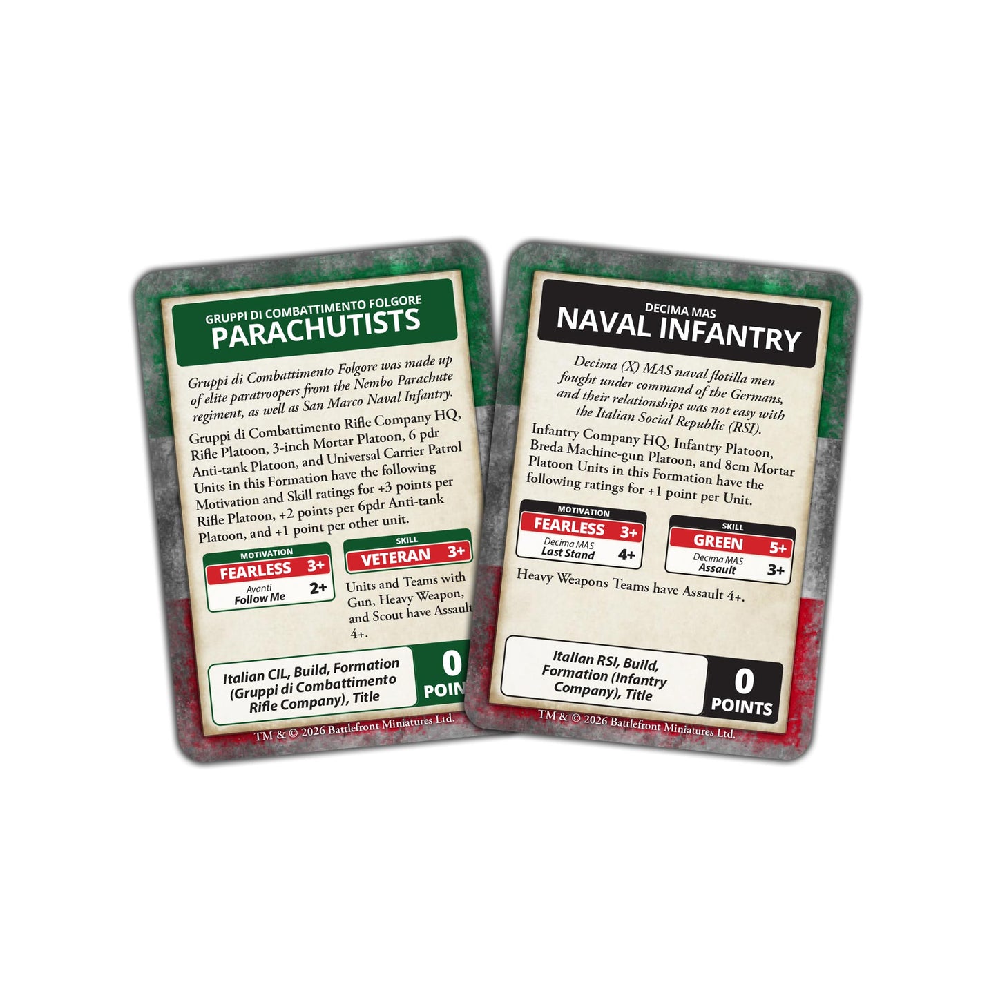 Preorder - Liberation of Italy Italian Command Card Pack (both sides) (47 cards)
