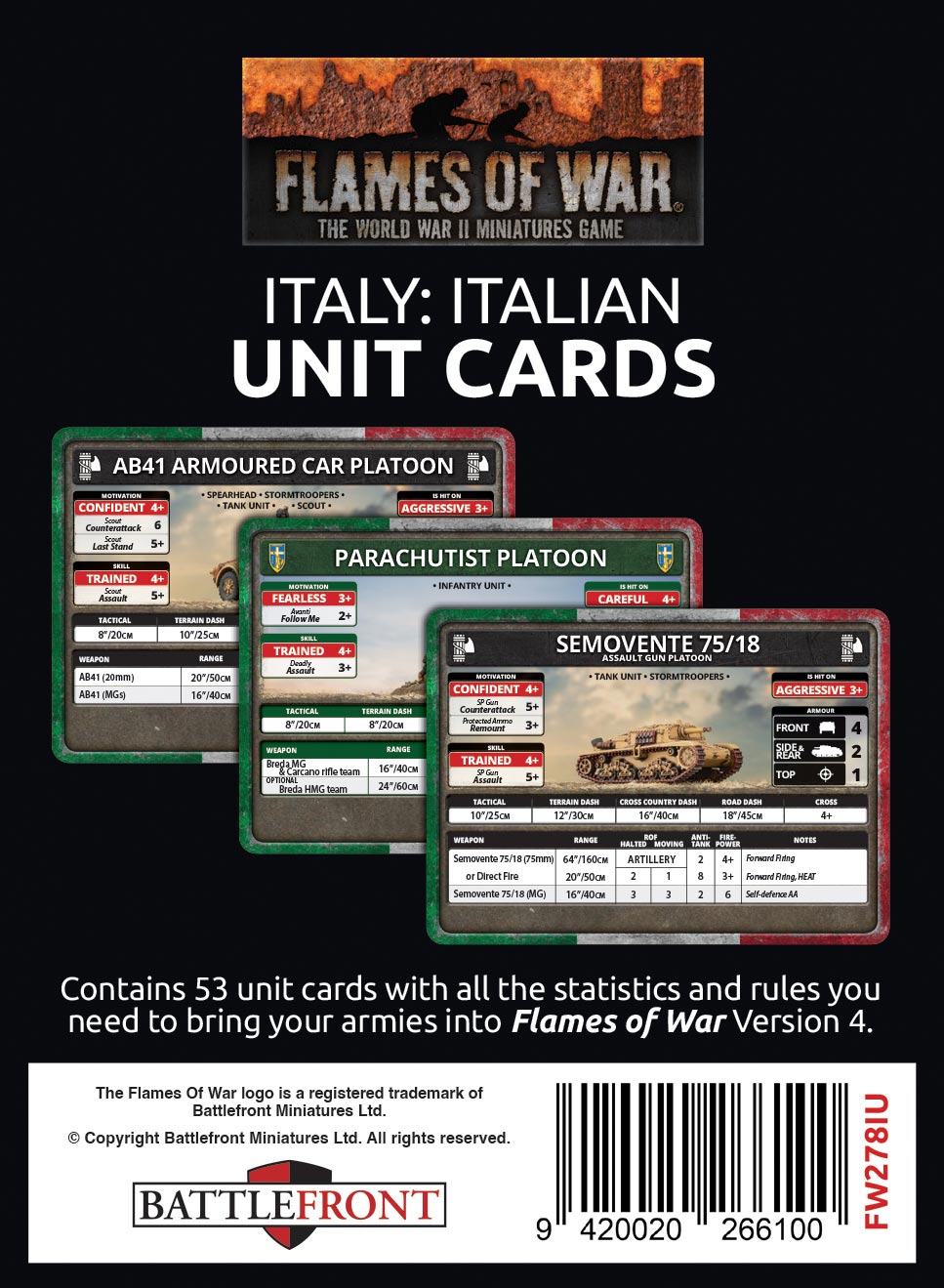 Preorder - Liberation of Italy Italian Unit Card Pack (both sides) (53 cards)