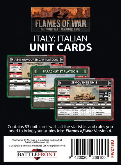 Preorder - Liberation of Italy Italian Unit Card Pack (both sides) (53 cards)