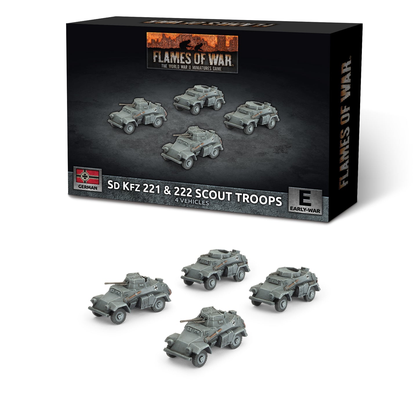 Preorder - Sd Kfz 222 / 221 Scout Troop (x4 Plastic) (EW)