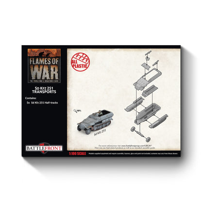 Preorder - Sd Kfz 251 half-track Transport Platoon (x5 Plastic) (EW)