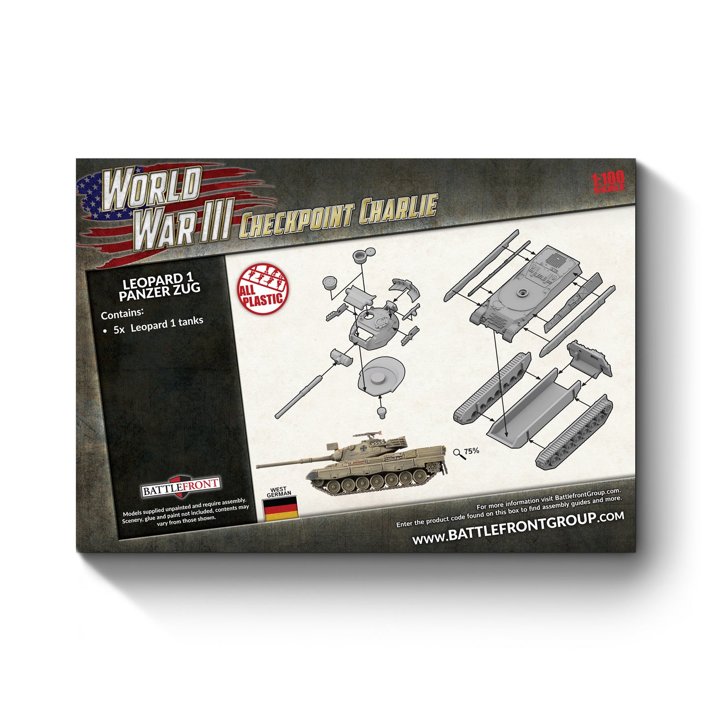 Leopard 1 Panzer Zug (x5 Plastic)