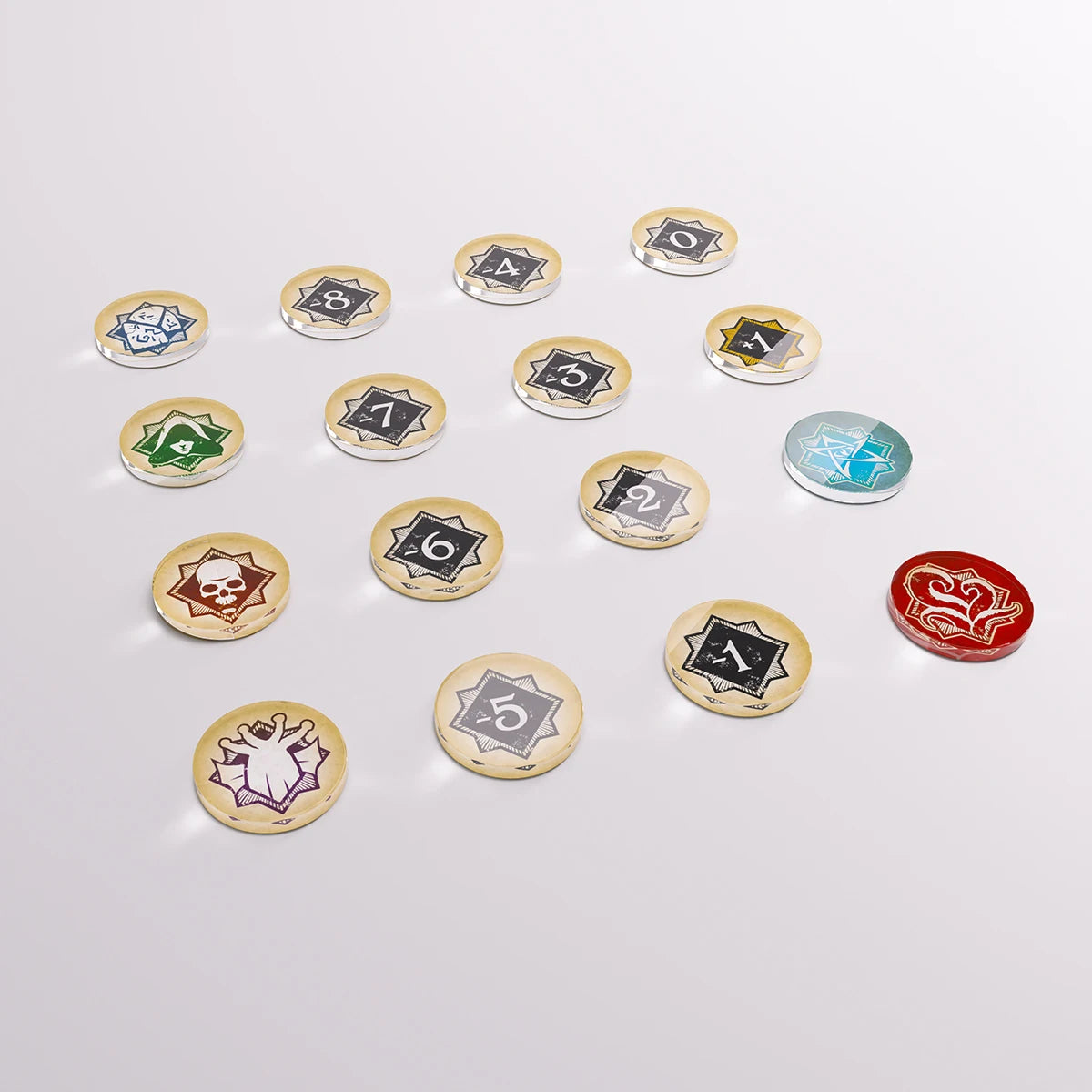 Arkham Horror: Chaos Tokens + Token Bag (Arkham Horror: Das Kartenspiel)