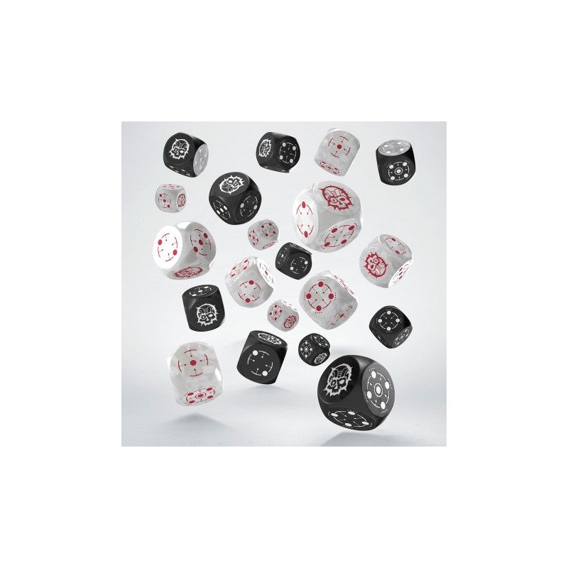 Q Workshop - Crosshairs: Black&Pearl Compact D6 Dice Set (20 pieces)