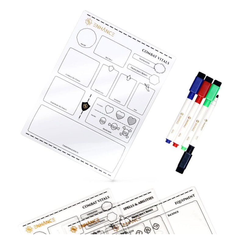 Acrylic RPG Character Sheets