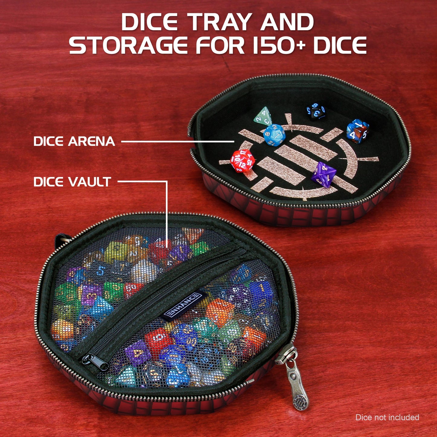 ENHANCE - Tabletop Dice Tray and Dice Case: Black