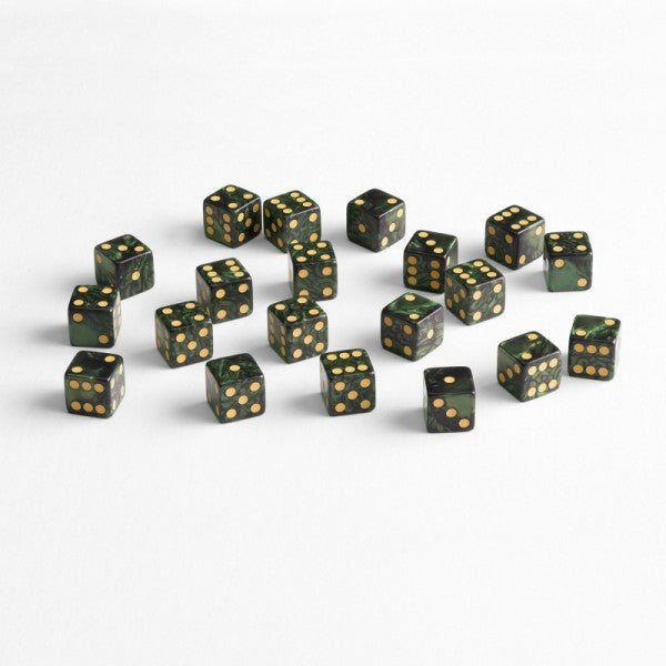 Full Pack of D6s Bottle Green & Gold (20)