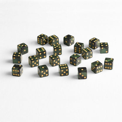 Full Pack of D6s Bottle Green & Gold (20)