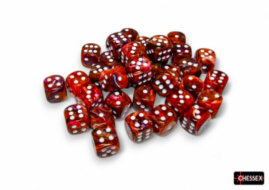 Festive 12mm d6 Symphony white Dice Block (36)