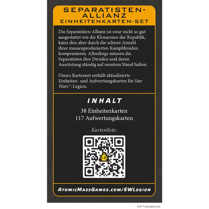 Star Wars: Legion – Separatisten-Allianz Einheitenkarten-Set