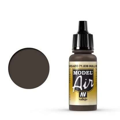 Vallejo Model Air: 039 Hull Red, 17 ml