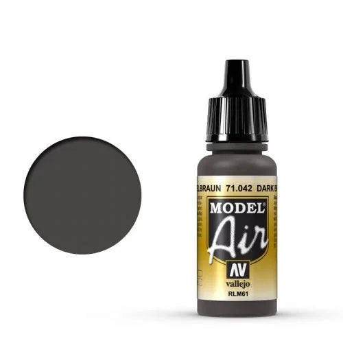 Vallejo Model Air: 042 Camouflage Black Brown, 17 ml
