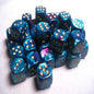 Gemini 12mm d6 with pips Dice Blocks Purple-Teal/gold