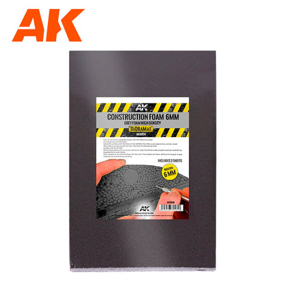 CONSTRUCTION FOAM 6MM BLACK FOAM HIGH DENSITY 195X295MM INCLUDES 2 SHEETS